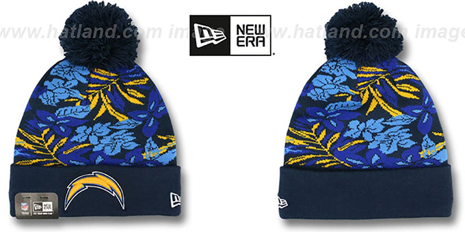 Chargers 'SNOW-TROPICS' Navy Knit Beanie Hat by New Era