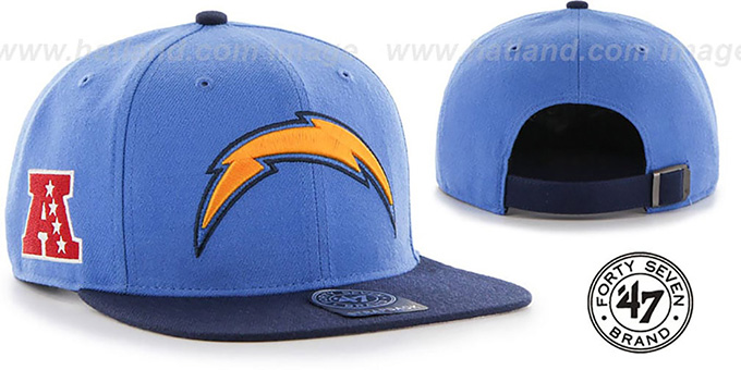 Chargers 'SUPER-SHOT STRAPBACK' Blue-Navy Hat by Twins 47 Brand