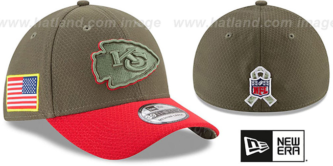 Chiefs '2017 SALUTE-TO-SERVICE FLEX' Green-Red Hat by New Era