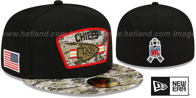 Chiefs '2021 SALUTE-TO-SERVICE' Black-Desert Fitted Hat by New Era