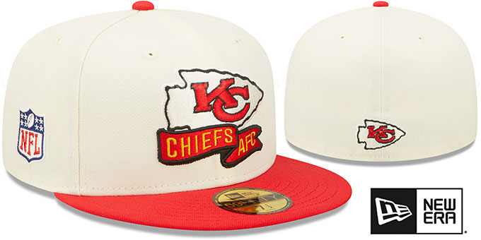 Chiefs '2022 NFL SIDELINE' Cream-Red Fitted Hat by New Era