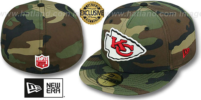 Chiefs 'NFL TEAM-BASIC' Army Camo Fitted Hat by New Era