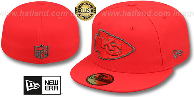 Chiefs 'NFL TEAM-BASIC' Fire Red-Charcoal Fitted Hat by New Era