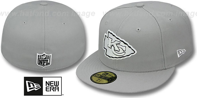 Chiefs 'NFL TEAM-BASIC' Grey-Black-White Fitted Hat by New Era