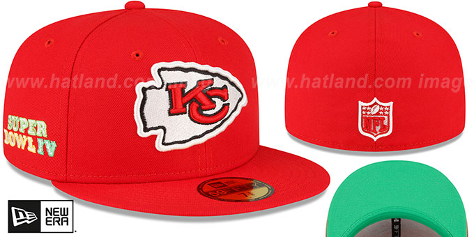 Chiefs SUPER BOWL IV 'CITRUS POP' Red-Green Fitted Hat by New Era