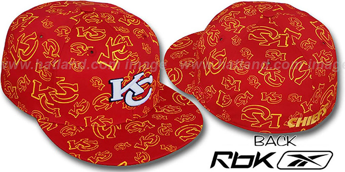 Chiefs 'TEAM-PRINT ALL-OVER' Red Fitted Hat by Reebok