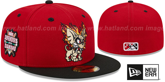 Chihuahuas 'MILB MARVEL DEFENDERS SIDE-PATCH' Red-Black Fitted Hat by New Era