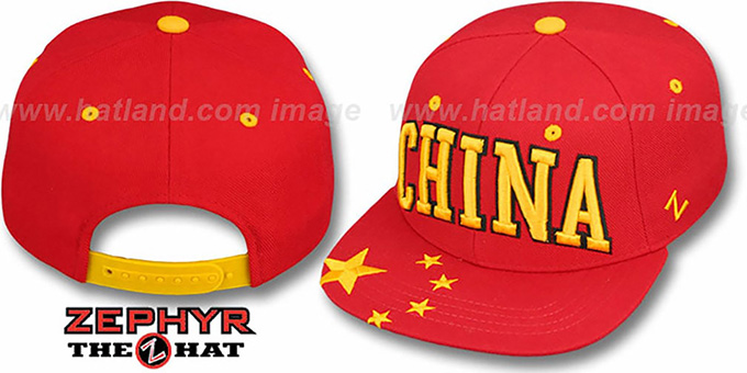 China 'SUPERSTAR SNAPBACK' Red Hat by Zephyr