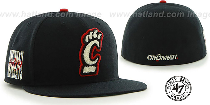 Cincinnati 'NCAA CATERPILLAR' Black Fitted Hat by 47 Brand