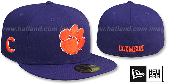 Clemson 'NCAA TEAM-BASIC SIDE PATCH' Purple Fitted Hat by New Era