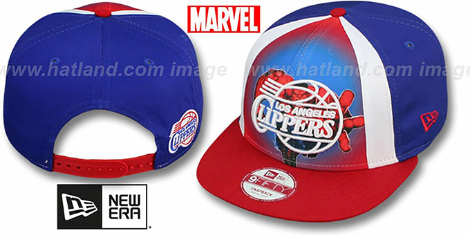 Clippers 'MARVEL RETRO-SLICE SNAPBACK' Royal-Red Hat by New Era