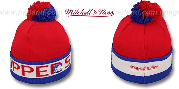 Clippers 'THE-BUTTON' Knit Beanie Hat by Michell and Ness