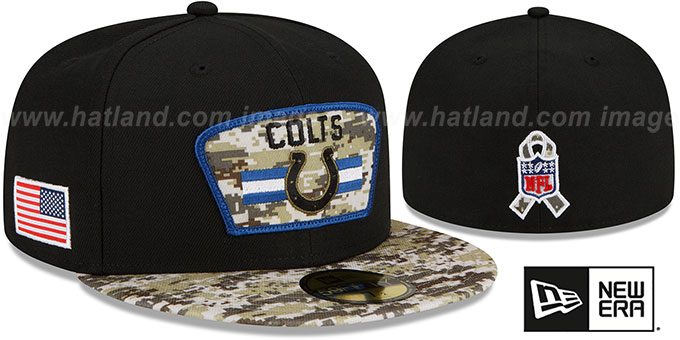 Colts '2021 SALUTE-TO-SERVICE' Black-Desert Fitted Hat by New Era