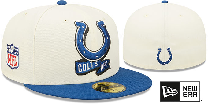 Colts '2022 NFL SIDELINE' Cream-Royal Fitted Hat by New Era