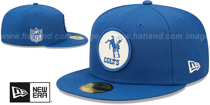 Colts '2022 NFL THROWBACK SIDELINE' Royal Fitted Hat by New Era