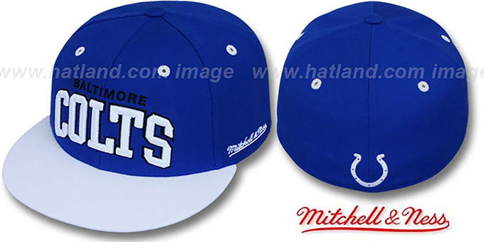 Colts '2T CLASSIC-ARCH' Royal-White Fitted Hat by Mitchell and Ness