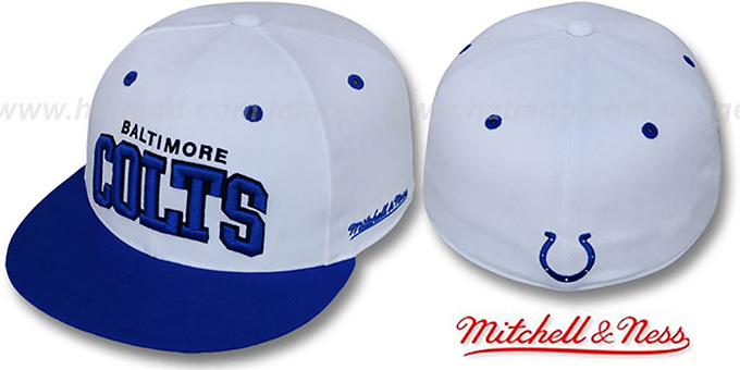 Colts '2T CLASSIC-ARCH' White-Royal Fitted Hat by Mitchell and Ness