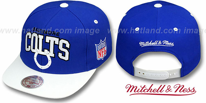 Colts '2T TEAM ARCH SNAPBACK' Adjustable Hat by Mitchell and Ness