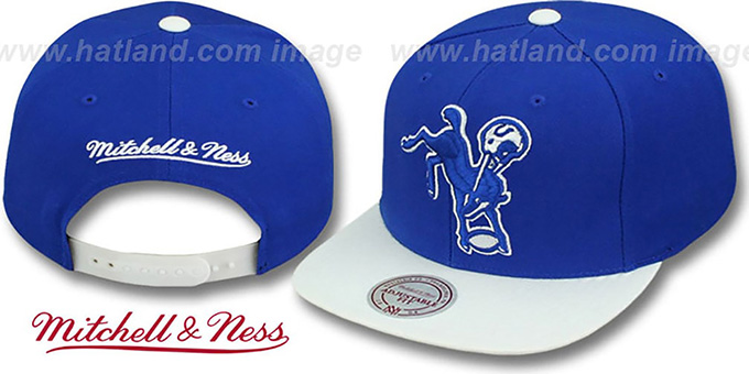 Colts '2T XL-LOGO SNAPBACK' Royal-White Adjustable Hat by Mitchell and Ness