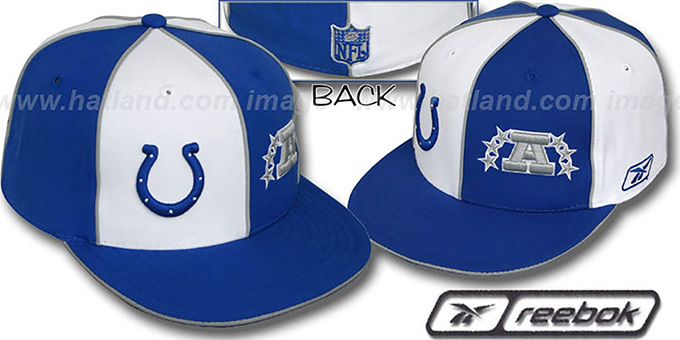 Colts 'AFC DOUBLE LOGO' White-Royal Fitted Hat by Reebok