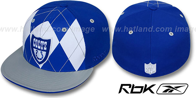 Colts 'ARGYLE-SHIELD' Royal-Grey Fitted Hat by Reebok