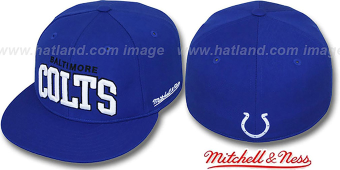 Colts 'CLASSIC-ARCH' Royal Fitted Hat by Mitchell and Ness