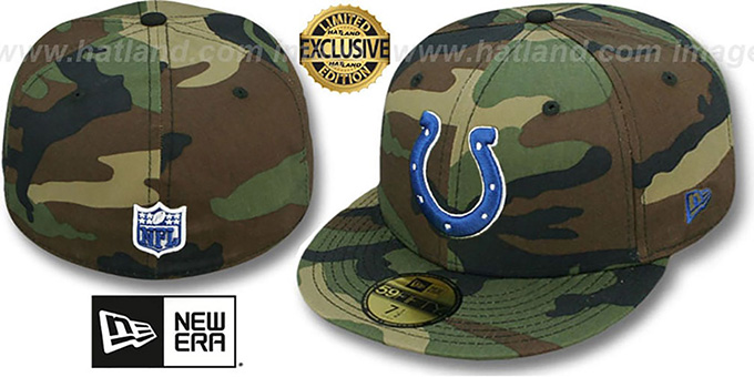 Colts 'NFL TEAM-BASIC' Army Camo Fitted Hat by New Era