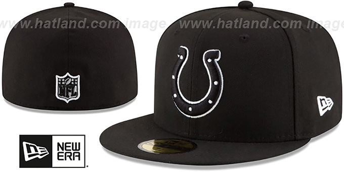 Colts 'NFL TEAM-BASIC' Black-White Fitted Hat by New Era