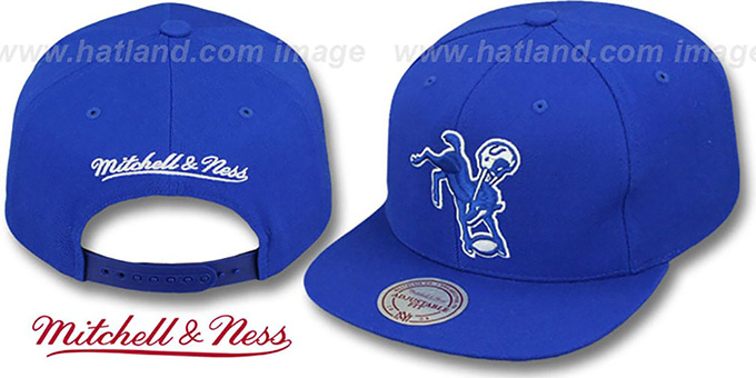 Colts 'THROWBACK-BASIC SNAPBACK' Royal Hat by Mitchell and Ness