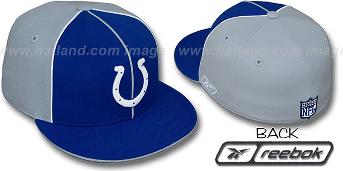 Colts 'TRI PIPING PINWHEEL' Royal Grey Fitted Hat by Reebok