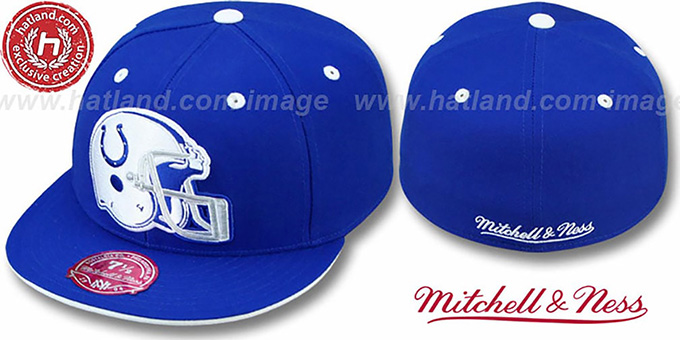 Colts 'XL-HELMET' Royal Fitted Hat by Mitchell and Ness