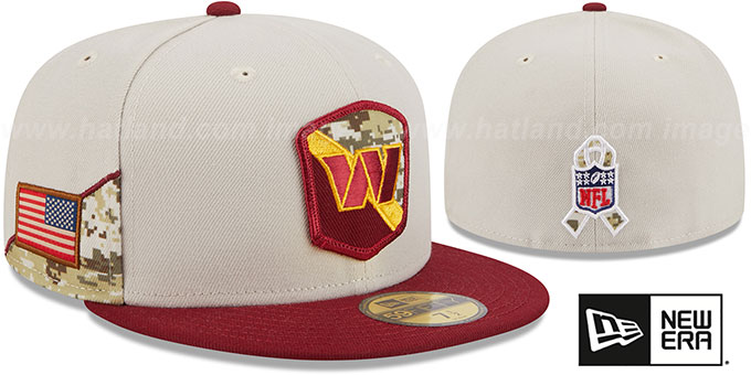 Commanders '2023 SALUTE-TO-SERVICE' Stone-Burgundy Fitted Hat by New Era