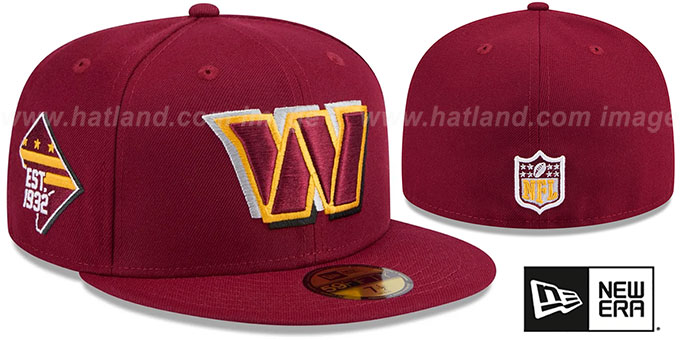 Commanders 2024 ' NFL DRAFT' Burgundy Fitted Hat by New Era