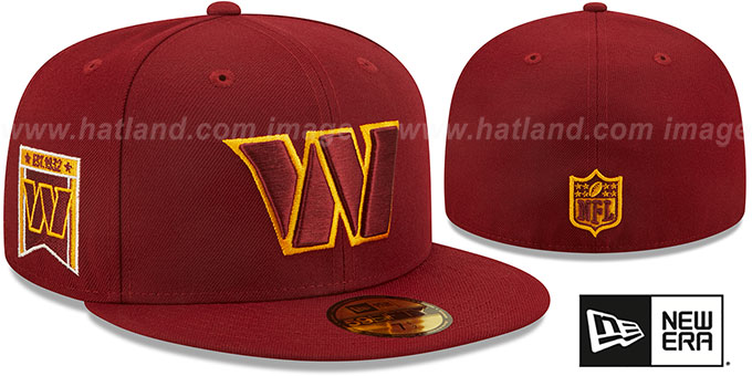 Commanders 'BANNER SIDE-PATCH' Burgundy Fitted Hat by New Era