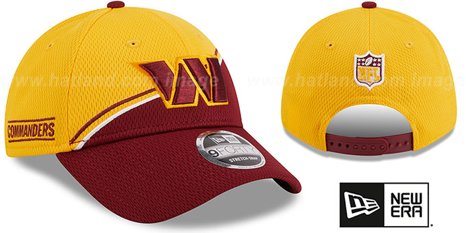 Commanders 'DASHMARK SIDELINE SNAPBACK' Gold-Burgundy Hat by New Era