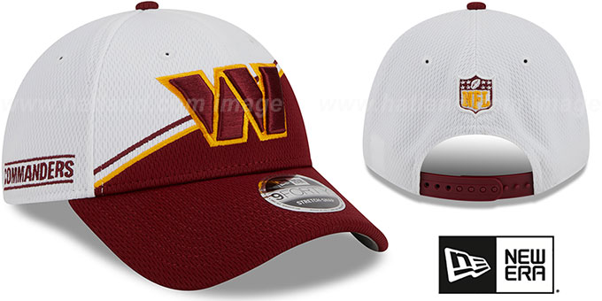 Commanders 'DASHMARK SIDELINE SNAPBACK' White-Burgundy Hat by New Era