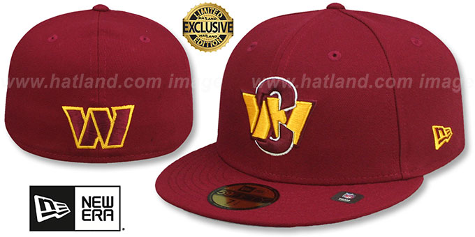 Commanders 'NFL LIGATURE' Burgundy Fitted Hat by New Era