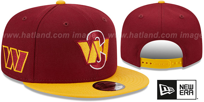 Commanders 'NFL LIGATURE SNAPBACK' Burgundy-Gold Hat by New Era