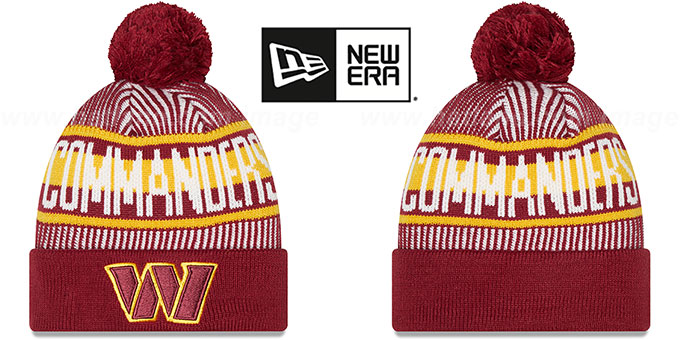 Commanders 'STRIPED' Knit Beanie Hat by New Era