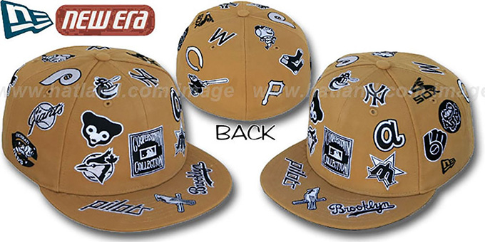 Cooperstown 'ALL-OVER' Wheat Fitted Hat by New Era