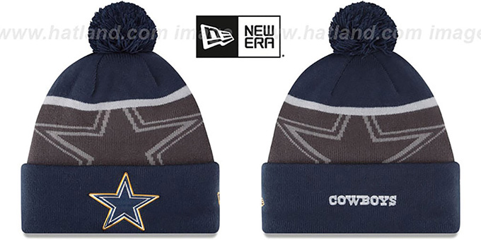 Cowboys '2015 GOLD COLLECTION' Navy-Grey Knit Beanie Hat by New Era