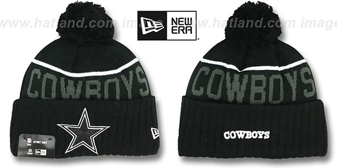 Cowboys '2015 STADIUM' Black-White Knit Beanie Hat by New Era