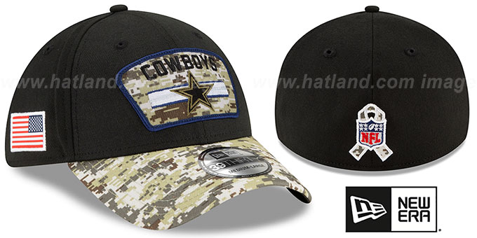 Cowboys '2021 SALUTE-TO-SERVICE FLEX' Black-Desert Hat by New Era