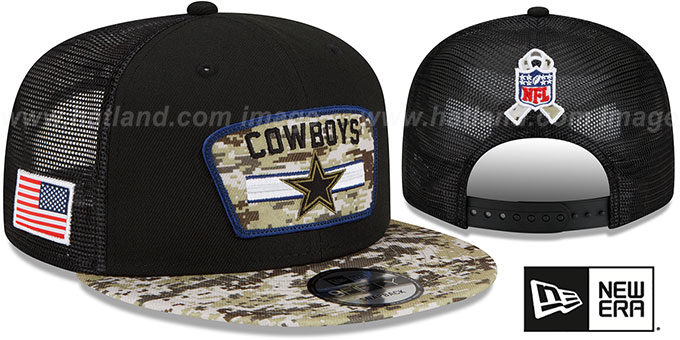 Cowboys '2021 SALUTE-TO-SERVICE SNAPBACK' Black-Desert Hat by New Era