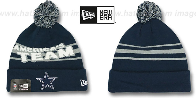 Cowboys 'AMERICAS TEAM' Navy Knit Beanie Hat by New Era