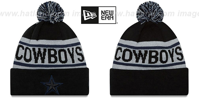 Cowboys 'BIGGEST FAN' Black-Grey Knit Beanie Hat by New Era