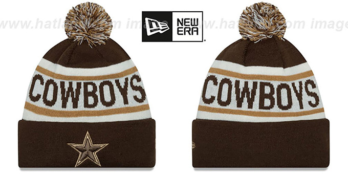 Cowboys 'BIGGEST FAN' Brown-Wheat Knit Beanie Hat by New Era