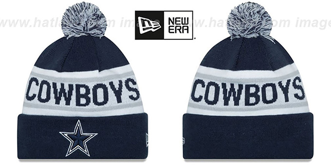 Cowboys 'BIGGEST FAN' Navy-Grey Knit Beanie Hat by New Era