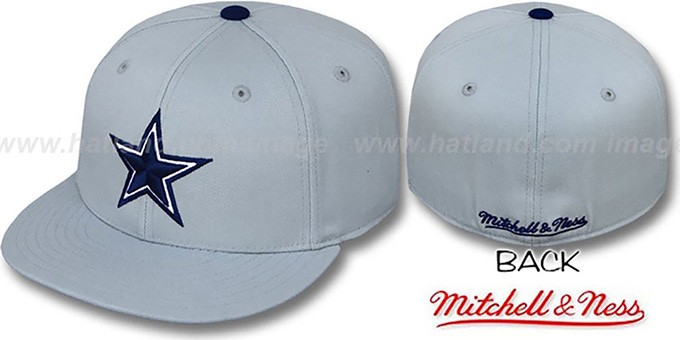 Cowboys 'CLASSIC THROWBACK' Grey Fitted Hat by Mitchell and Ness