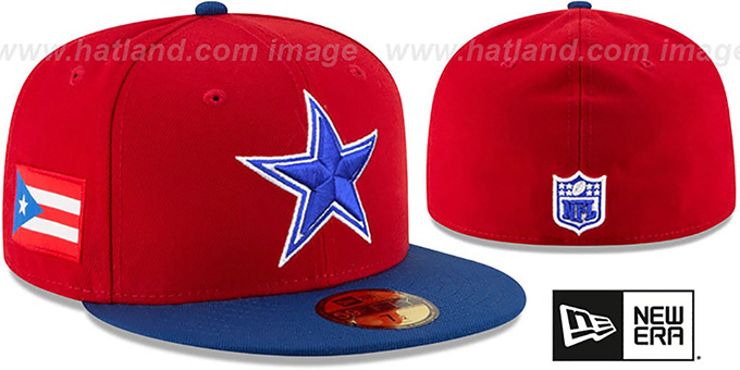 Cowboys 'COUNTRY COLORS' Red-Royal Fitted Hat by New Era